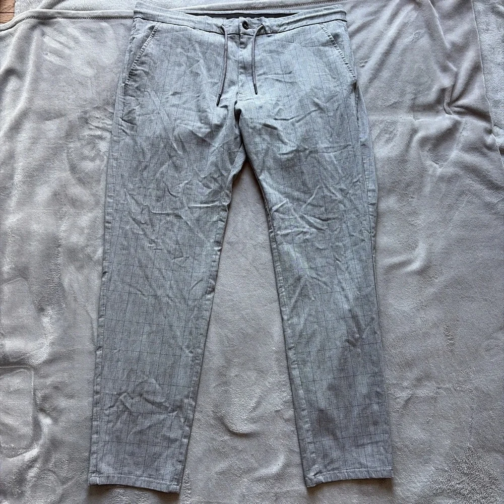 Projek Raw Bungee Flex Classic Fit Pants Size 36 Gray Plaid Drawstring